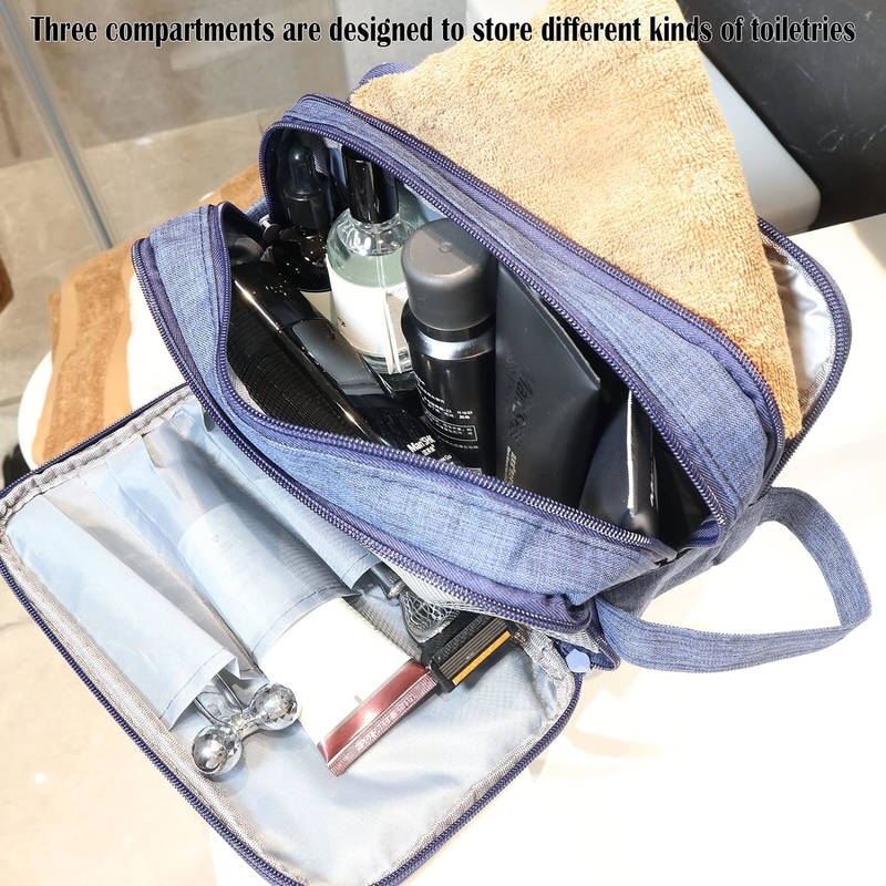 Navy Blue organizador de artículos de tocador resistente al agua Dopp Kit Bolsa de viaje para viajes accesorios Toiletries