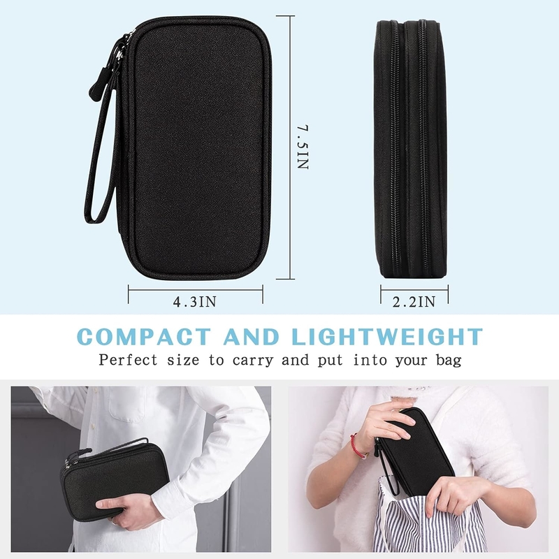 Bolso de Accesorios Electrónicos Inoxidable de doble capa organizador de cables todo en uno