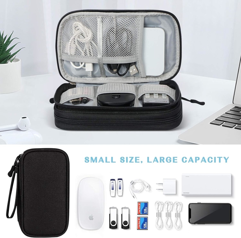 Bolso de Accesorios Electrónicos Inoxidable de doble capa organizador de cables todo en uno