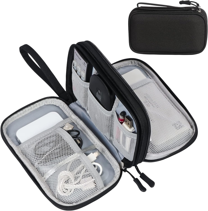 Bolso de Accesorios Electrónicos Inoxidable de doble capa organizador de cables todo en uno