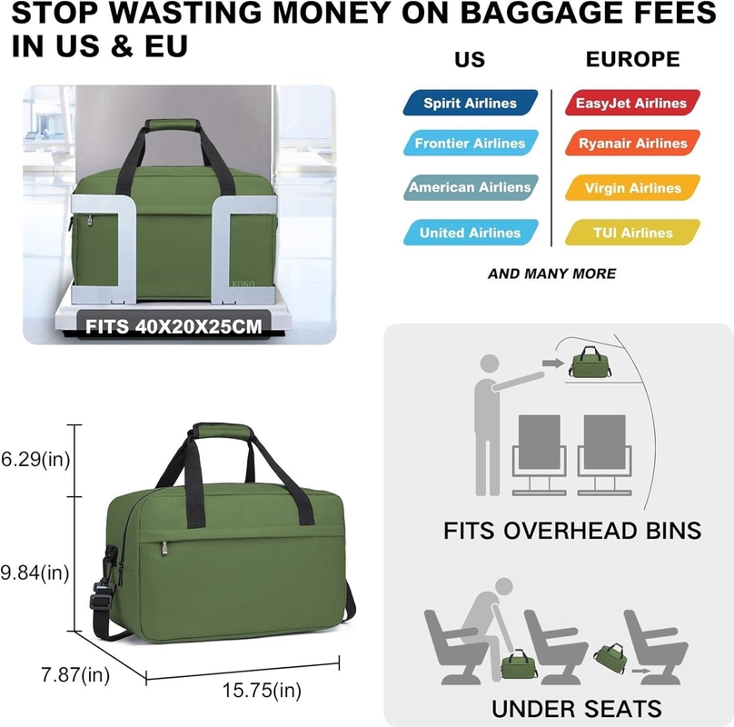 20L debajo del asiento Carry-On Sports Tote Gym Weekend Overnight Bag Para hombres Mujeres
