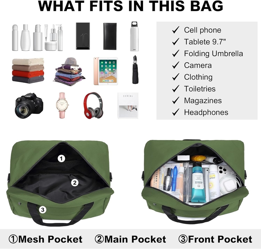 20L debajo del asiento Carry-On Sports Tote Gym Weekend Overnight Bag Para hombres Mujeres