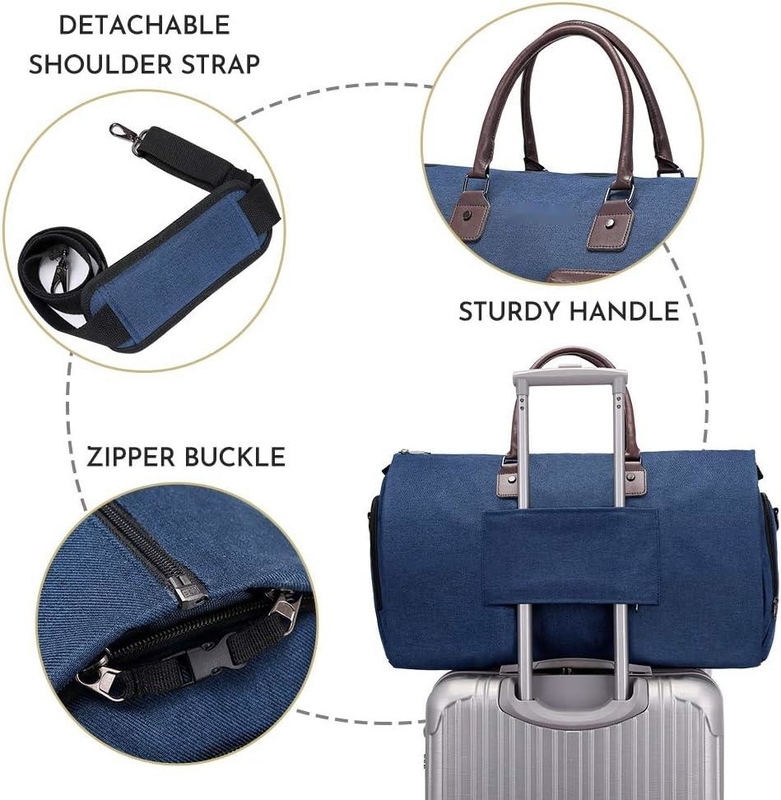 Carry On Large Blue 2 en 1 Bolso colgante Maleta de viaje personalizada con bolsa de tocador