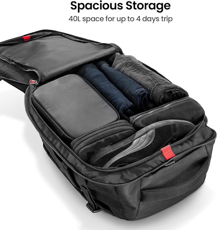 Vuelo aprobado Carry on Travel Bag Custom Negro Gran capacidad para viaje de negocios