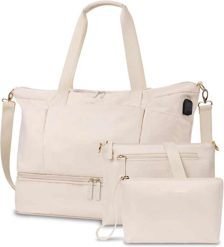 Bolso de viaje de fin de semana de bolsa de viaje con compartimiento para zapatos y bolsillo húmedo