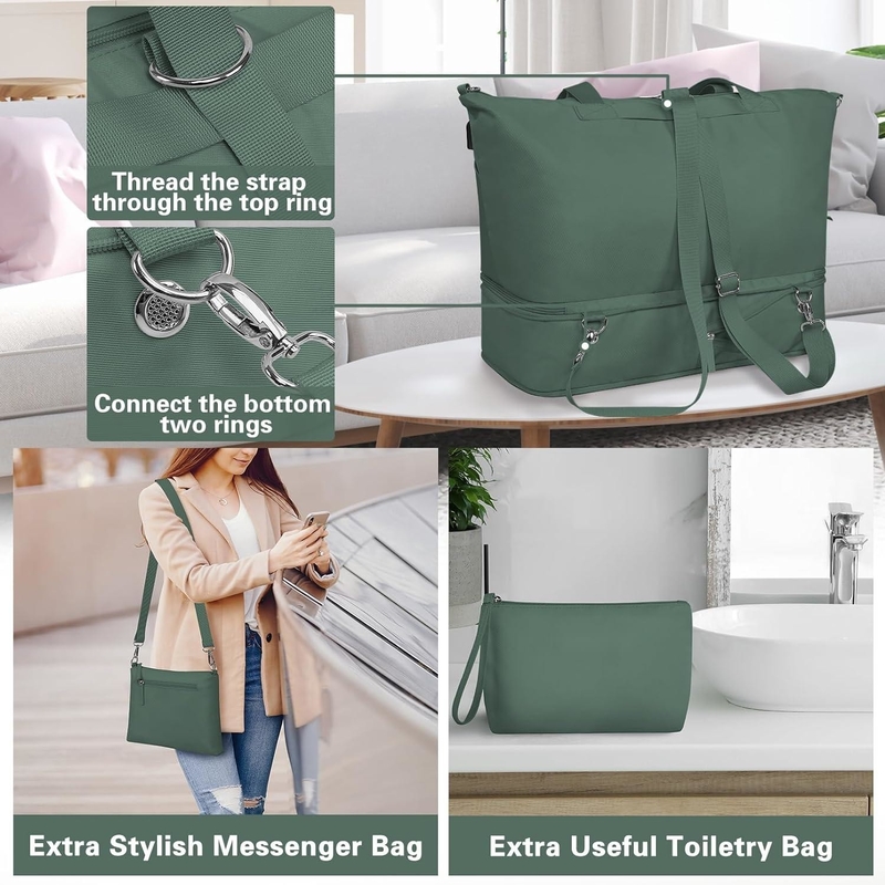 Extensible Carry On Tote Weekender Gym Duffle Personalizado con compartimiento para zapatos y bolsillo mojado