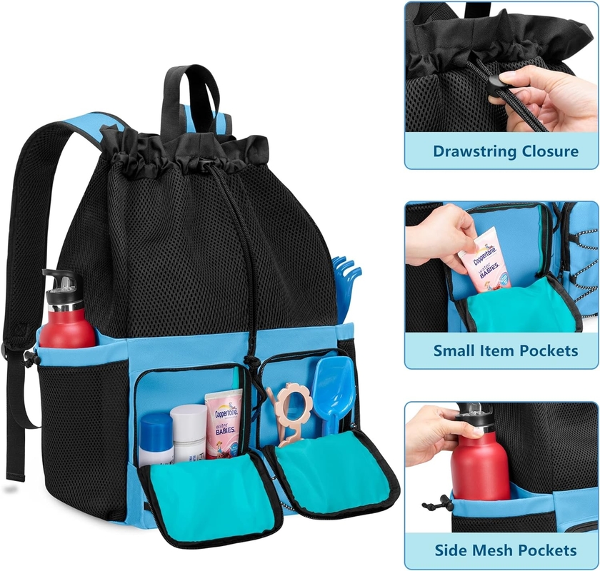 Larga Correa de la playa de la piscina de gimnasia de la piscina de los deportes de malla de la bolsa de viaje personalizada para hombres y mujeres