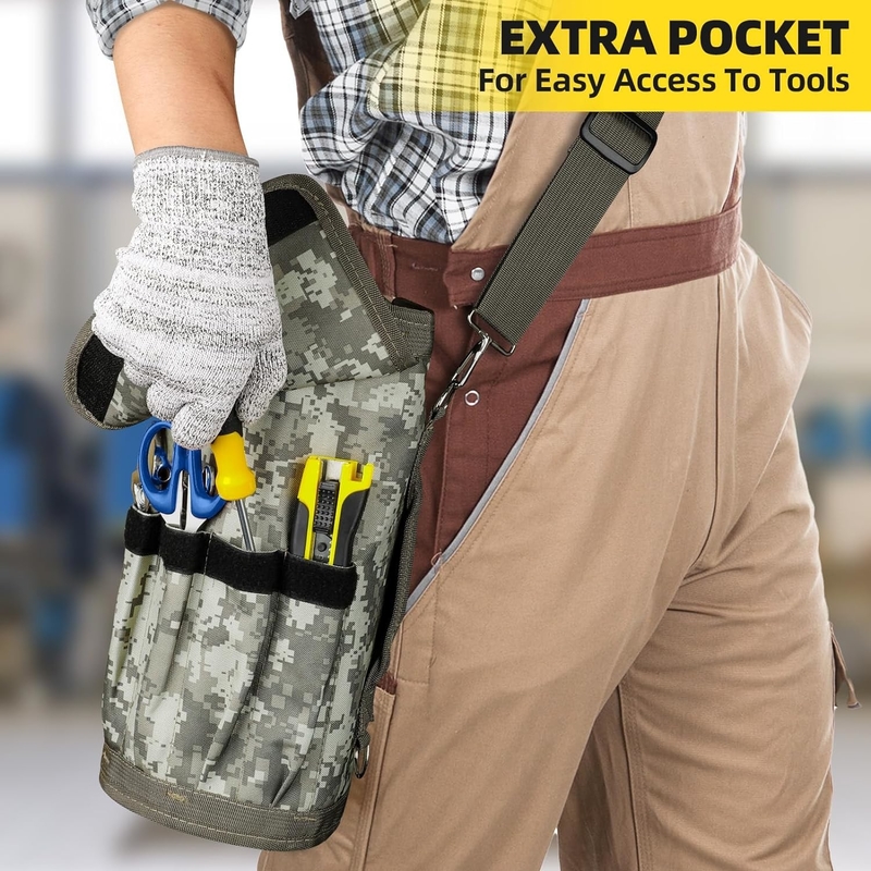 Almacenamiento de herramientas portátiles de gran tamaño, impermeable, pesado, con cremallera desmontable, bolsillo de herramientas