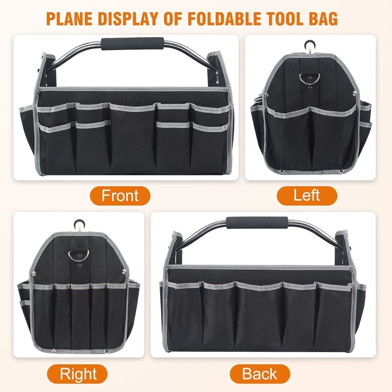 16 pulgadas 26 bolsillos de acero manija Bolsa de herramientas de viaje personalizada con correa extraíble del hombro