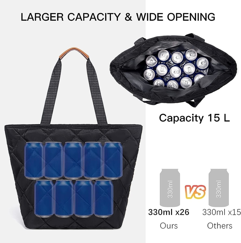 Transporte Bolsa de refrigerador de viaje aislada grande reutilizable de comestibles picnic personalizado para alimentos fríos o calientes