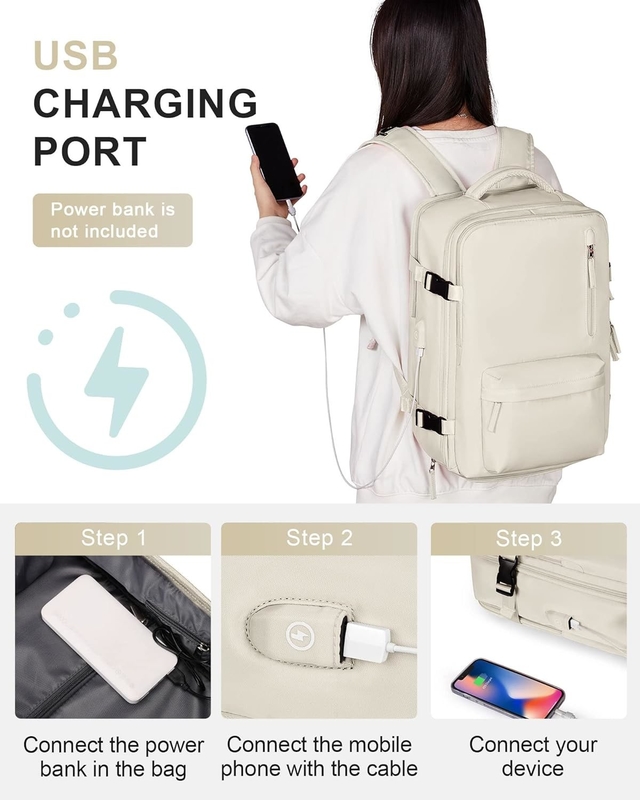 Compañía aérea grande de color beige aprobado Carry On Waterproof Trabajo de negocios Bolso de viaje personalizado para mujeres hombres