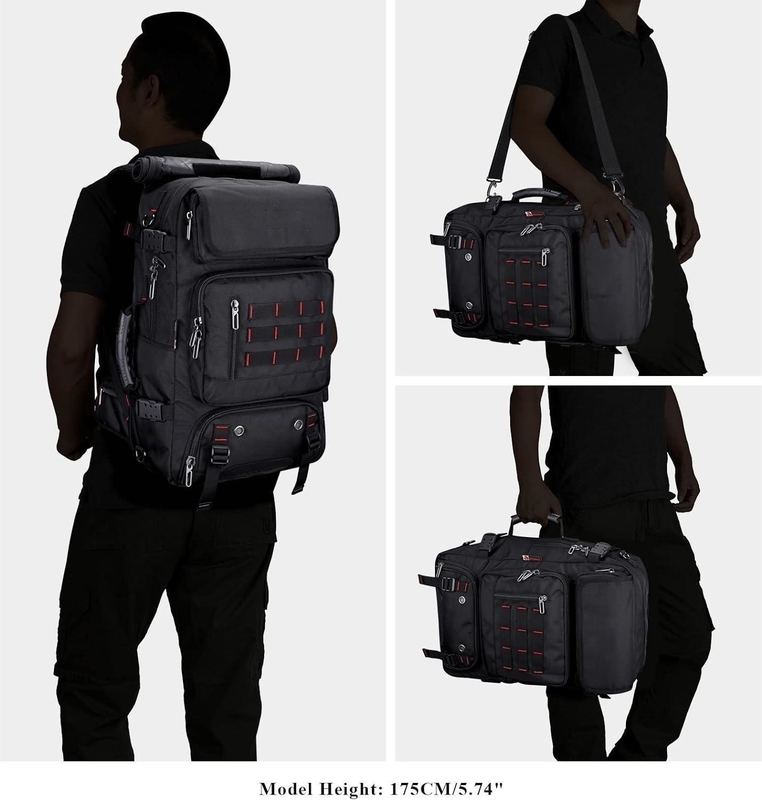 Negro de gran capacidad de la aerolínea aprobada convertible de nylon llevar en el bolso de viaje personalizado para hombres