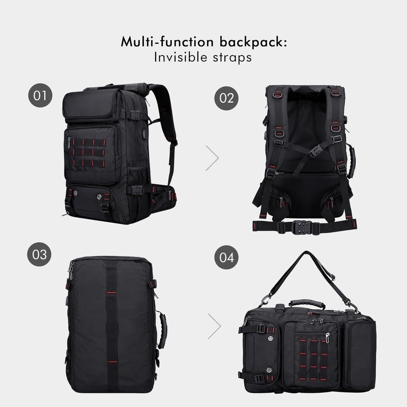 Negro de gran capacidad de la aerolínea aprobada convertible de nylon llevar en el bolso de viaje personalizado para hombres