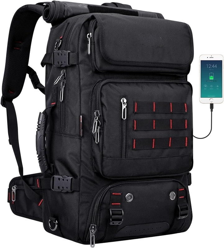 Negro de gran capacidad de la aerolínea aprobada convertible de nylon llevar en el bolso de viaje personalizado para hombres
