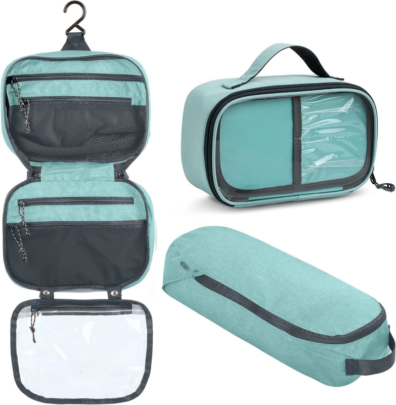 Accesorio ultraligero organizador colgante bolso maquillaje color azul polvo bolso de viaje personalizado con soporte de pincel