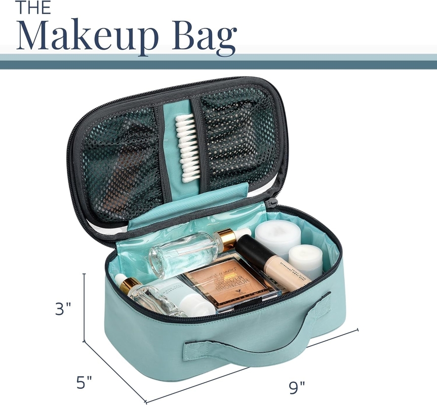 Accesorio ultraligero organizador colgante bolso maquillaje color azul polvo bolso de viaje personalizado con soporte de pincel