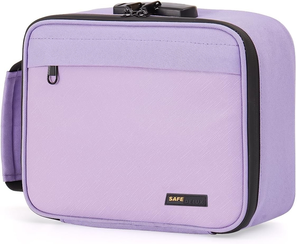 Bolso de viaje portátil con revestimiento de carbón personalizado con cerradura de carbón activado divisores extraíbles cremallera impermeable