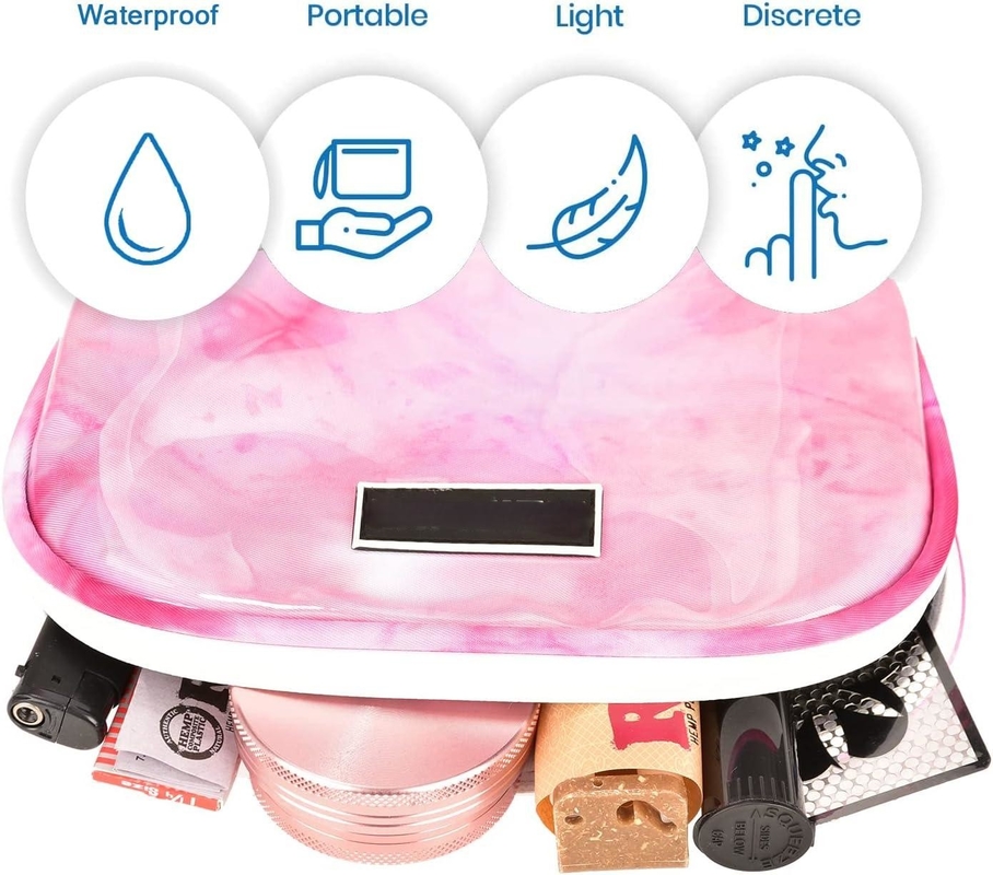 Color rosa Resistente al agua Bolso a prueba de olor de viaje personalizado con sistema de filtro de carbono para niñas