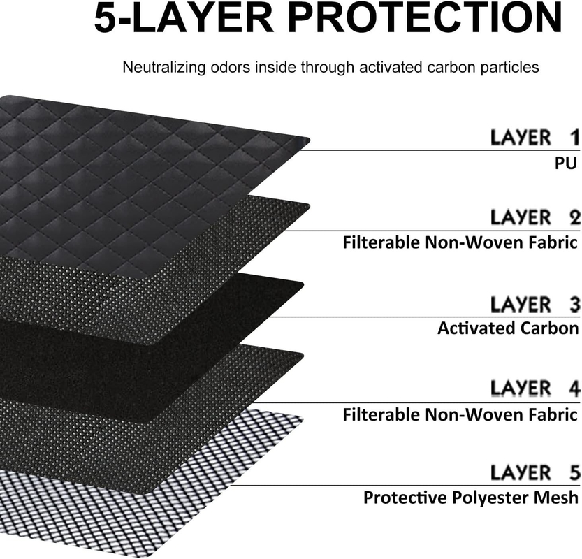 Bolso anti-olor de viaje personalizado de PU de gran capacidad negro con cerradura