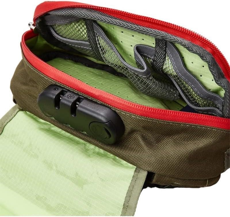 Bolsa de viaje a prueba de olor de fibra de carbono activada de color verde con cerradura para hombres mujeres