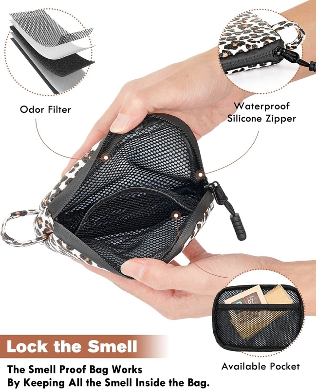Medicina duradera con revestimiento de carbono a prueba de olor Inodora pipa de fumar almacenaje de repuestos Bolsa a prueba de olor de viaje personalizada