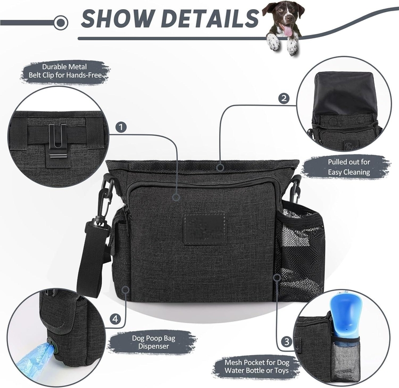 Paquete portátil de paseo con polvo personalizado con bolsillos múltiples correa ajustable