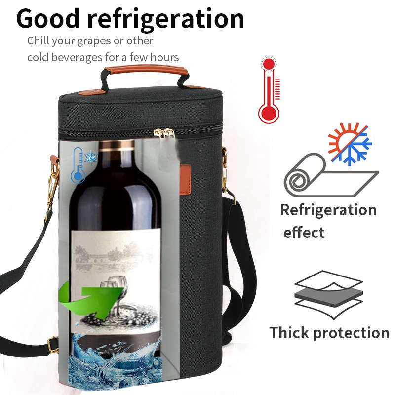 Bolsa de vino de viaje personalizada con correa de hombro