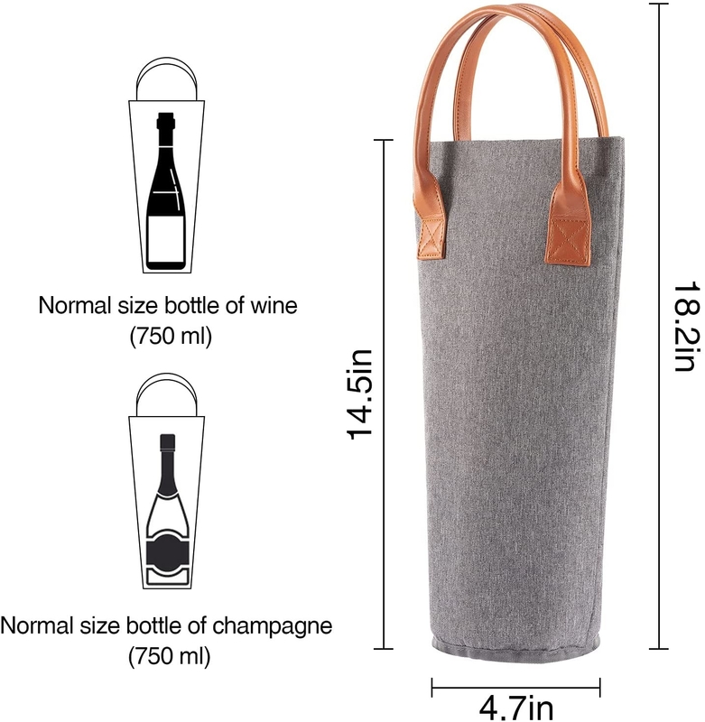 Bolso aislado portátil redondo del refrigerador para el bolso de hielo del vino de los biberones pequeños 4x14”